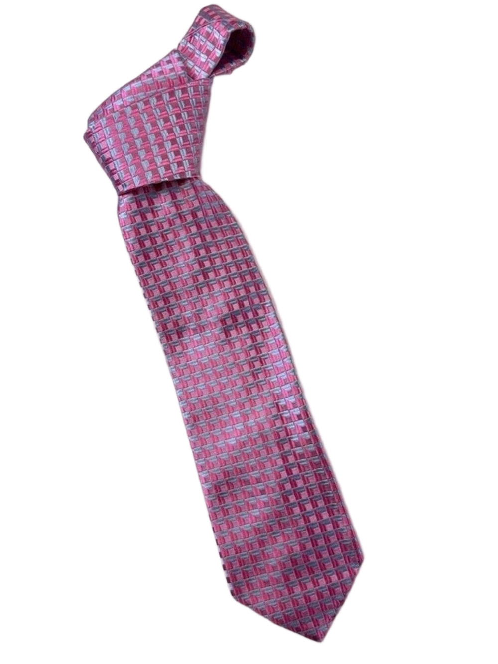 Ted Baker silk necktie pink blue silk pointed tipped silk tie 3D print